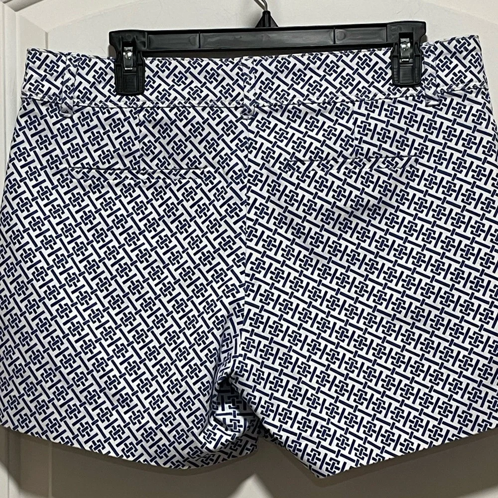 The Limited Size 10 5” Navy & White Weave Patterned Preppy Beach Resort Shorts